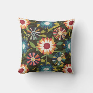 A Colourful Flowers Pattern Cushion