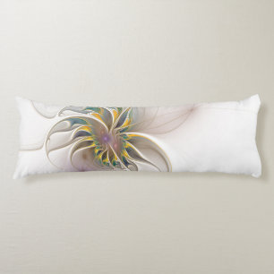 A colourful fractal ornament. Abstract Flower art Body Cushion