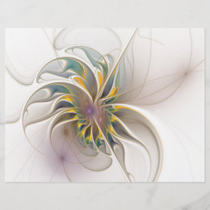 A colourful fractal ornament. Abstract Flower art Custom Letterhead