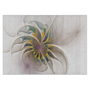 A colourful fractal ornament. Abstract Flower art  Cutting Board