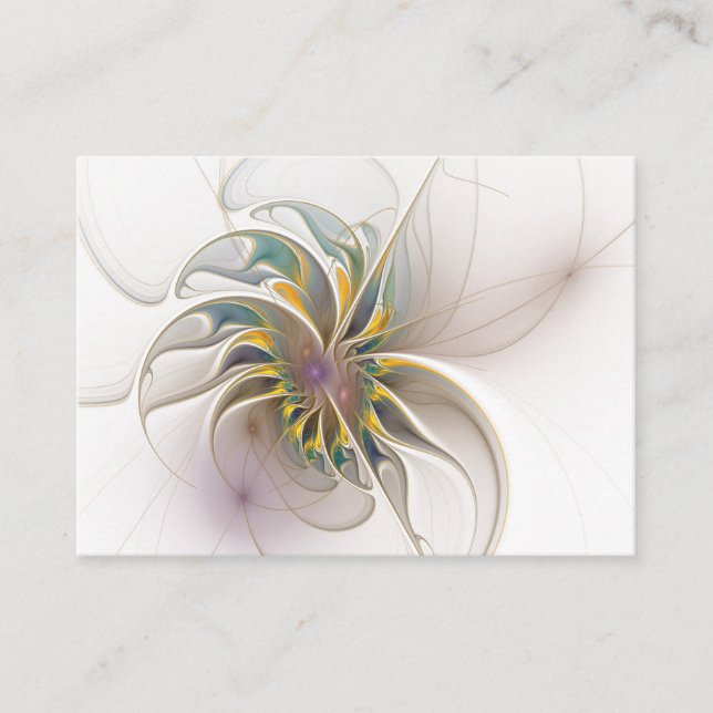 A colourful fractal ornament. Abstract Flower art Discount Card (Front)