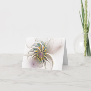A colourful fractal ornament. Abstract Flower art Invitation