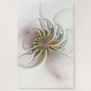 A colourful fractal ornament. Abstract Flower art Jigsaw Puzzle