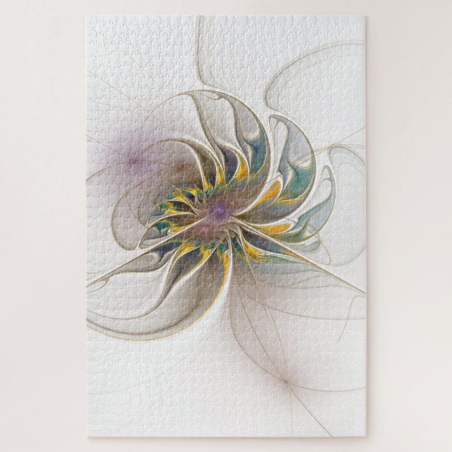 A colourful fractal ornament. Abstract Flower art Jigsaw Puzzle (Vertical)