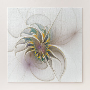 A colourful fractal ornament. Abstract Flower art  Jigsaw Puzzle