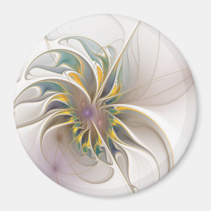 A colourful fractal ornament. Abstract Flower art Magnet
