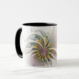 A colourful fractal ornament. Abstract Flower art Mug