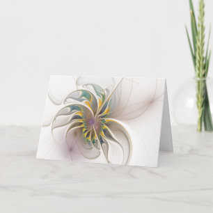A colourful fractal ornament. Abstract Flower art  Note Card
