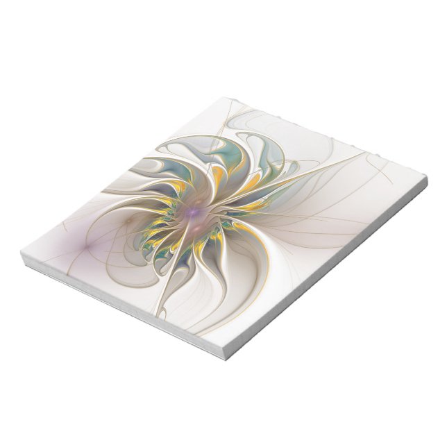 A colourful fractal ornament. Abstract Flower art  Notepad (Rotated)