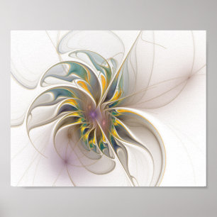 A colourful fractal ornament. Abstract Flower art Poster