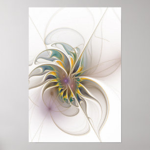 A colourful fractal ornament. Abstract Flower art Poster