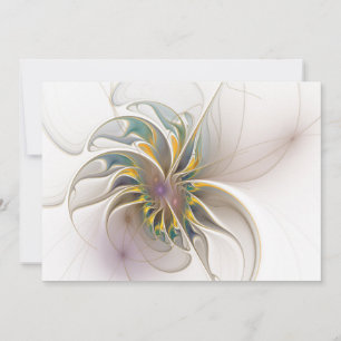 A colourful fractal ornament. Abstract Flower art Thank You Card