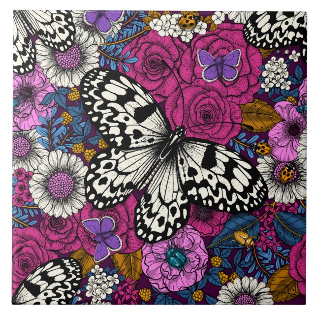 A colourful garden II Ceramic Tile (Front)