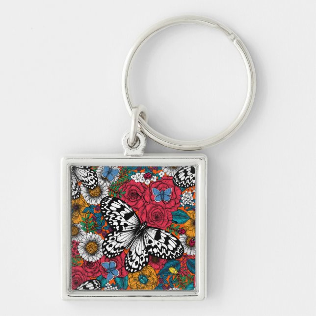 A colourful garden key ring (Front)