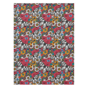 A colourful garden tablecloth