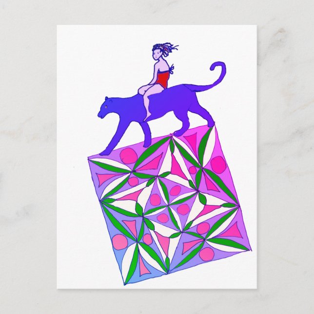 A colourful geometric pattern  holiday postcard (Front)