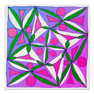 A colourful geometric pattern poster