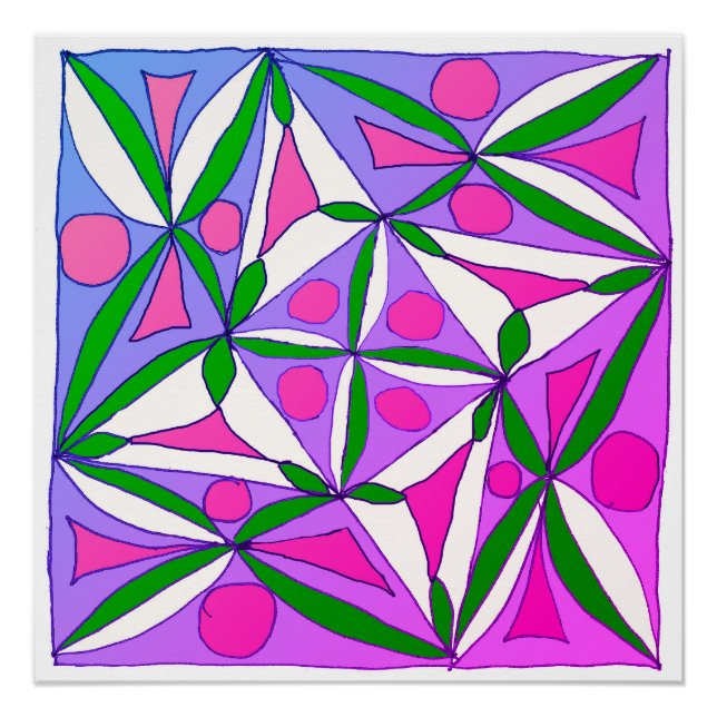 A colourful geometric pattern  poster (Front)