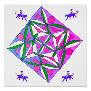 A colourful geometric pattern poster