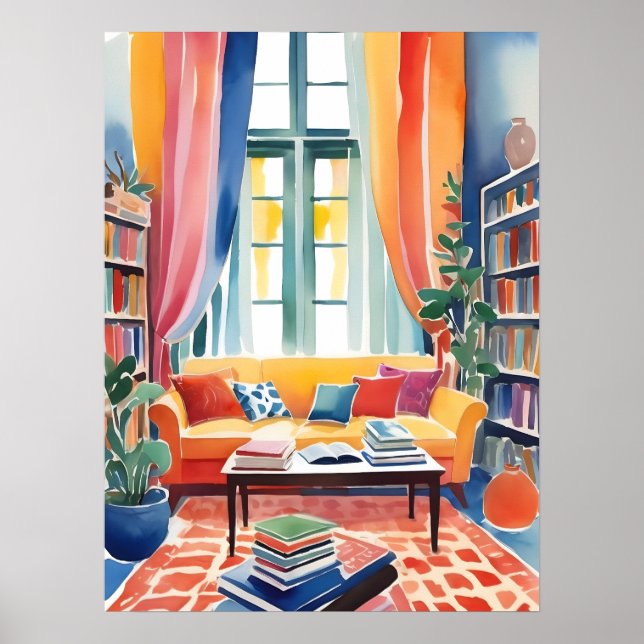 A Colourful Reading Nook Matisse Style Poster (Front)