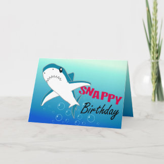 A Colourful Shark Fun Happy Birthday Card