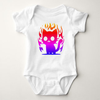 a colourful silhouette cat meme baby bodysuit