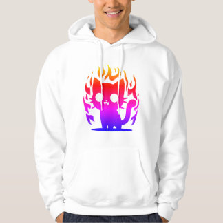 a colourful silhouette cat meme hoodie