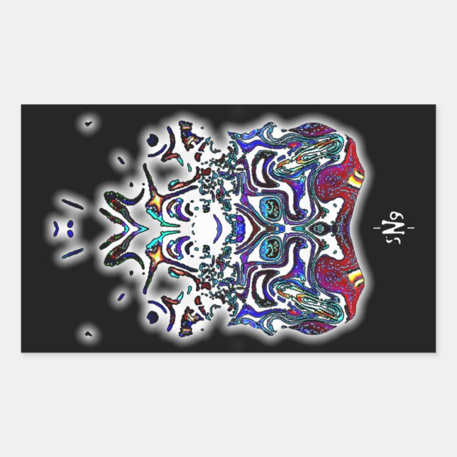 A colourful smiling spirit v2 rectangular sticker (Front)