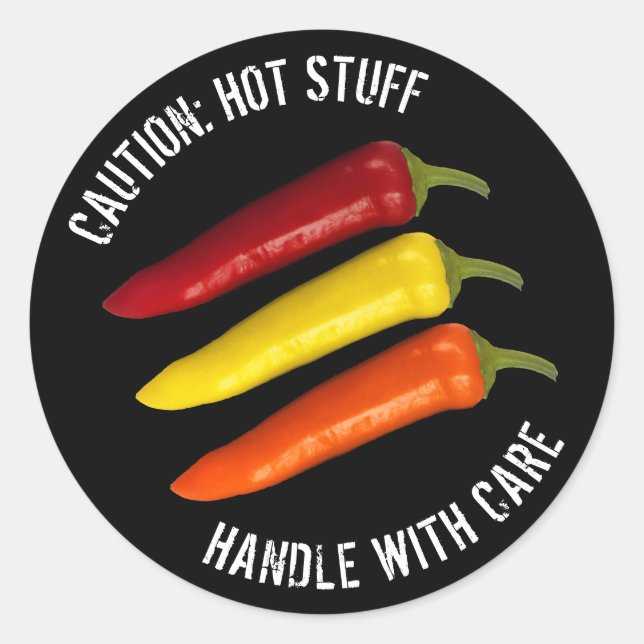 A Colourful Trio of Banana Peppers Classic Round Sticker (Front)