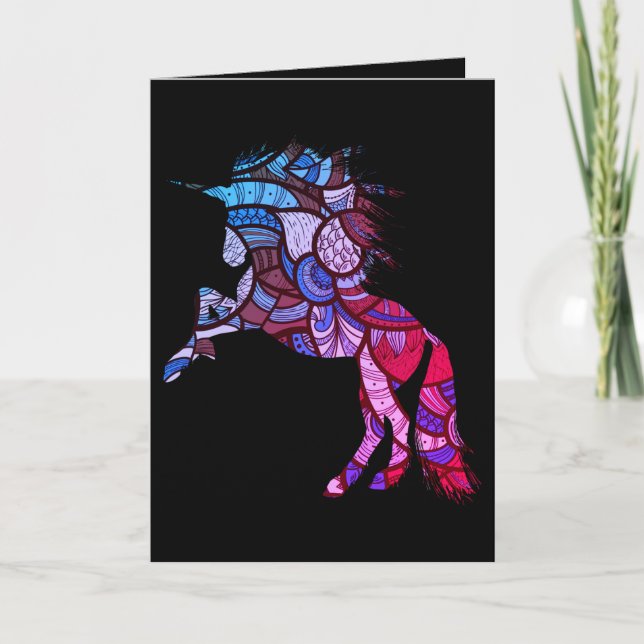 A Colourful Unicorn, Birthday Card (Front)