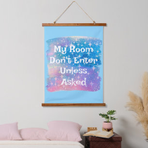 A Colourful Wooden Framed Personalised  Hanging Tapestry