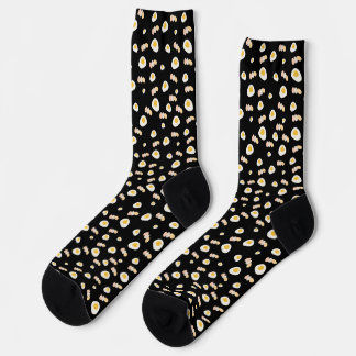 A combination of cute fried eggs and egg patterns socks