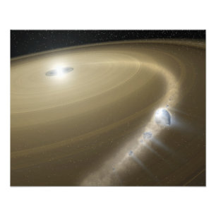 A comet being torn to shreds around a dead star photo print