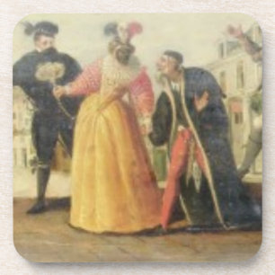 A Commedia Dell'Arte Troupe Before a Renaissance T Coaster