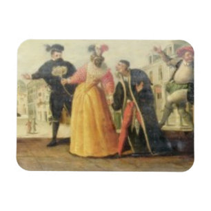 A Commedia Dell'Arte Troupe Before a Renaissance T Magnet