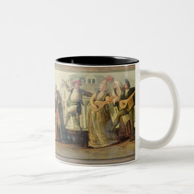 A Commedia Dell'Arte Troupe Before a Renaissance T Two-Tone Coffee Mug (Right)