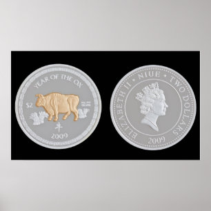 A commemorative silver coin poster