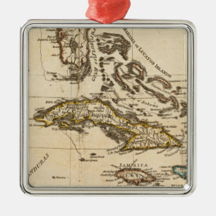 A Compleat Map of the West Indies Metal Ornament