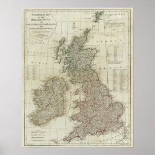 A complete map of the British Isles Poster
