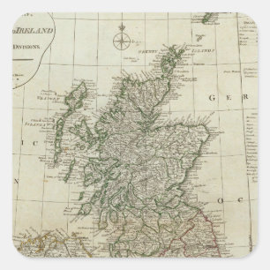 A complete map of the British Isles Square Sticker