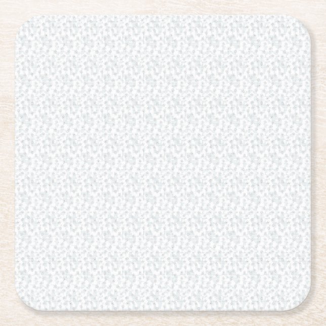A completely white, featureless surface fills the  square paper coaster (Front)