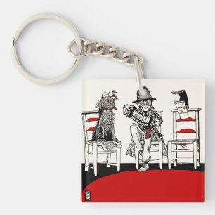 A Concert Party with Dog Crow Old Man Accordion Key Ring