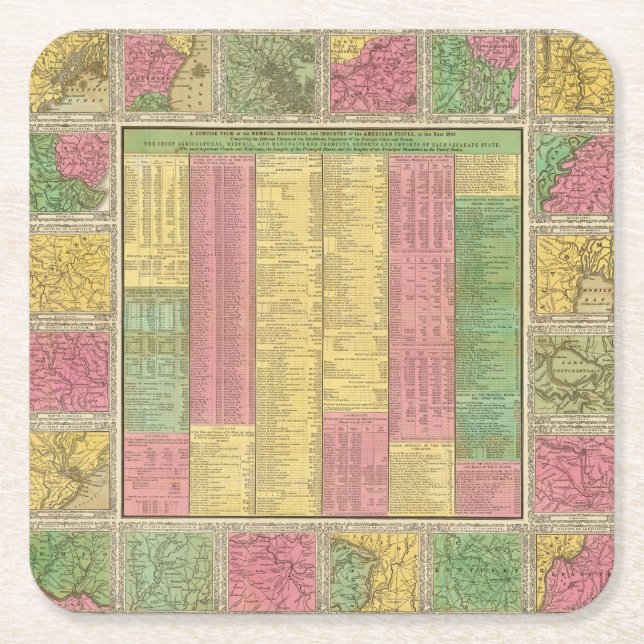 A Concise View of the Number, Resources Square Paper Coaster (Front)
