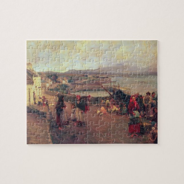 A Connemara Village - The Way To The Harbour, 1898 Jigsaw Puzzle (Horizontal)