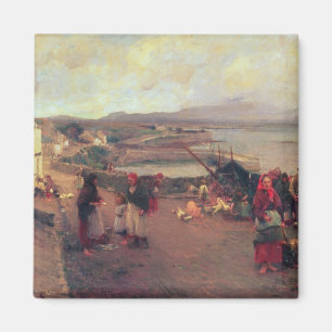 A Connemara Village - The Way To The Harbour, 1898 Magnet