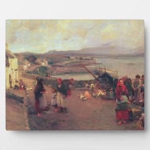 A Connemara Village - The Way To The Harbour, 1898 Plaque