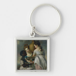 A Conversation between Girls, or Two Girls Key Ring