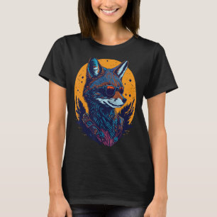 A Cool Canine in Shades Retro Graphic Cute Coyott T-Shirt