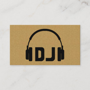 A cool cardboard DJ headphone icon business card