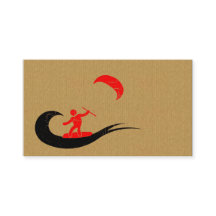 A cool cardboard kitesurf business card